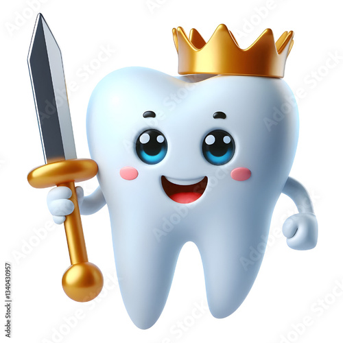 3d cute tooth mascot cartoon character illustration