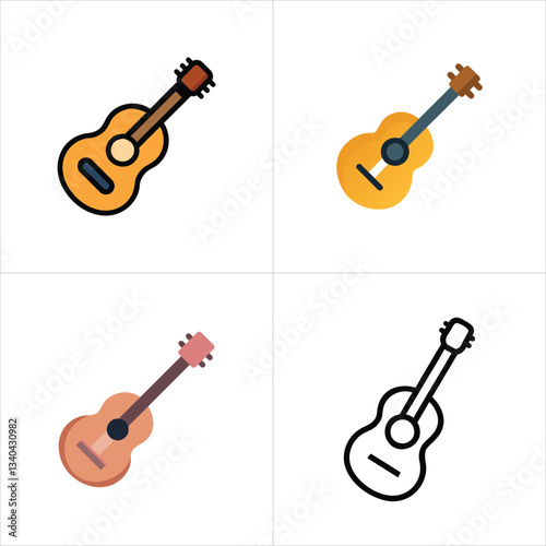 Guitar vector icon set