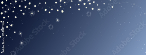 Wallpaper Mural A stunning celestial background featuring glowing stars and a deep blue gradient sky. This dreamy, magical night scene is perfect for digital wallpapers, graphic design, holiday themes. Torontodigital.ca