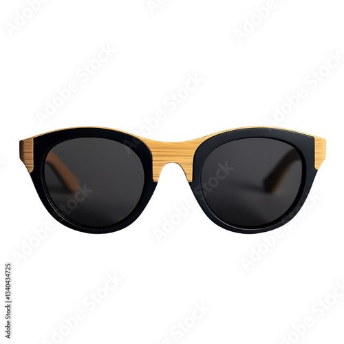 Black sunglasses isolated on transparent background, Stylish eyewear for summer protection and elegance.