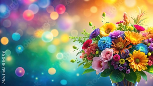 Vibrant floral arrangement with blurred background made from gradient mesh, blurred background, abstract flowers