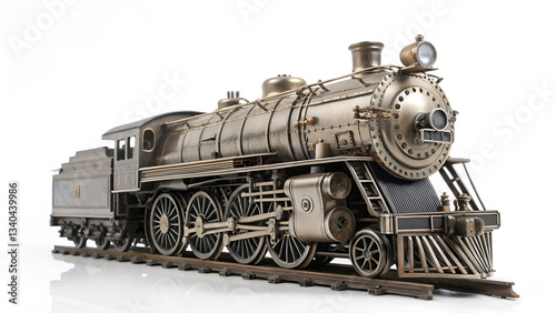 Antique Train Model: Ornamental Steam Locomotive, Collectible Railway Engine