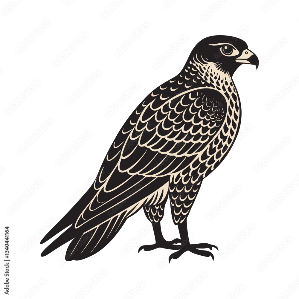 Fototapeta premium falcon silhouette vector design for wildlife and bird logo