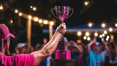 Celebrating Winners at a Vibrant Golf Tournament Ceremony