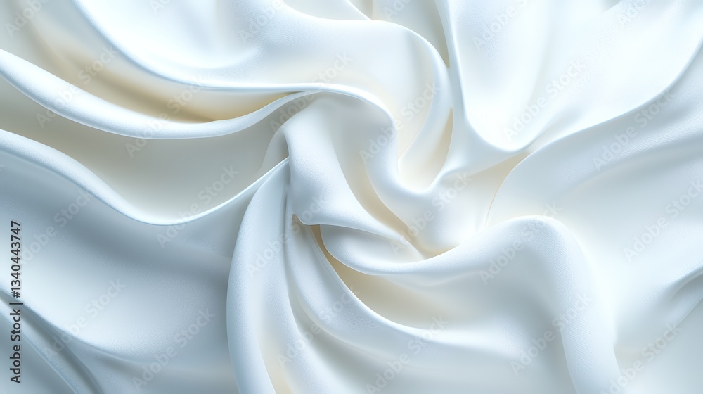 Fototapeta premium Flowing White Silk Fabric Create Smooth Texture and Elegance for Design