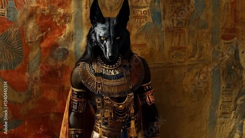 Anubis, the ancient Egyptian god of the afterlife, was often depicted as a jackal or a man with a jackal's head, overseeing the mummification process and guiding souls to the underworld.