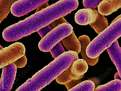 Acid-fast bacteria under a microscope, their intricate shapes used in medical tests for diagnosing tuberculosis and other diseases