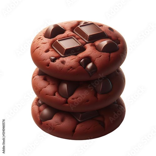 chocolate cookies on white Isolated white background