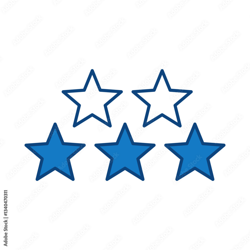 Star Rank Blue Line Editable Stroke Icon. Real Estate, Building, House, Home, Property Vector Illustration Star Rank Blue Line Editable Stroke Icon. Real Estate, Building, House, Home, Property Vector Illustration