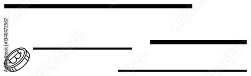 Bitcoin coin placed diagonally with bold horizontal lines representing flow, speed, and online movement. Ideal for cryptocurrency, blockchain, fintech, trade, finance, technology digital economy