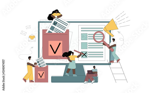 Internet voting concept. Modern system of electronic elections.eps