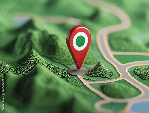 Route marker road trip map displaying distances between rest stops, landmarks, and national parks