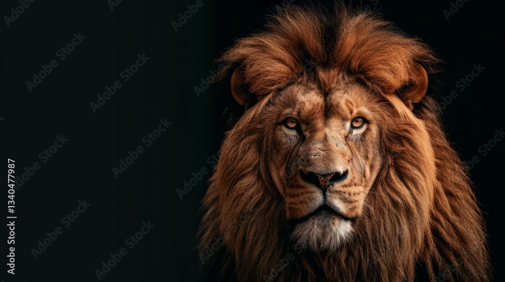 A powerful lion standing tall symbolizes unwavering strength and determined progress. Sharp fur details with intense eye focus. A powerful lion standing tall symbolizes unwavering strength and determined progress. Sharp fur details with intense eye focus.