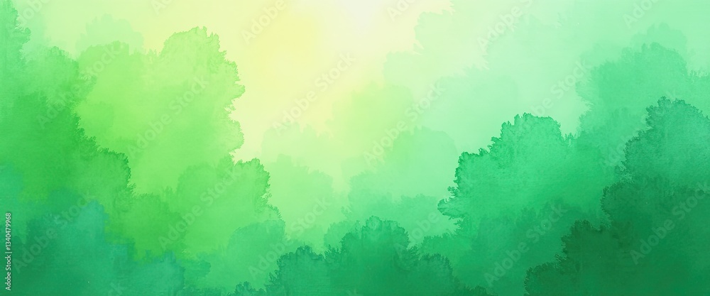 Obraz premium Abstract Green Watercolor Gradient Background
