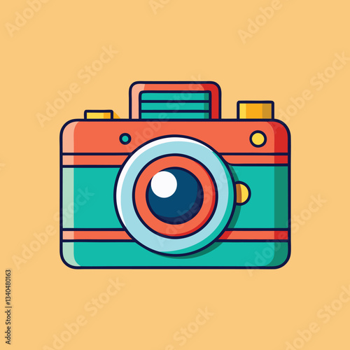 Retro Camera Vector Illustration.