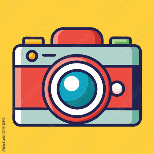 Retro Camera Vector Illustration.