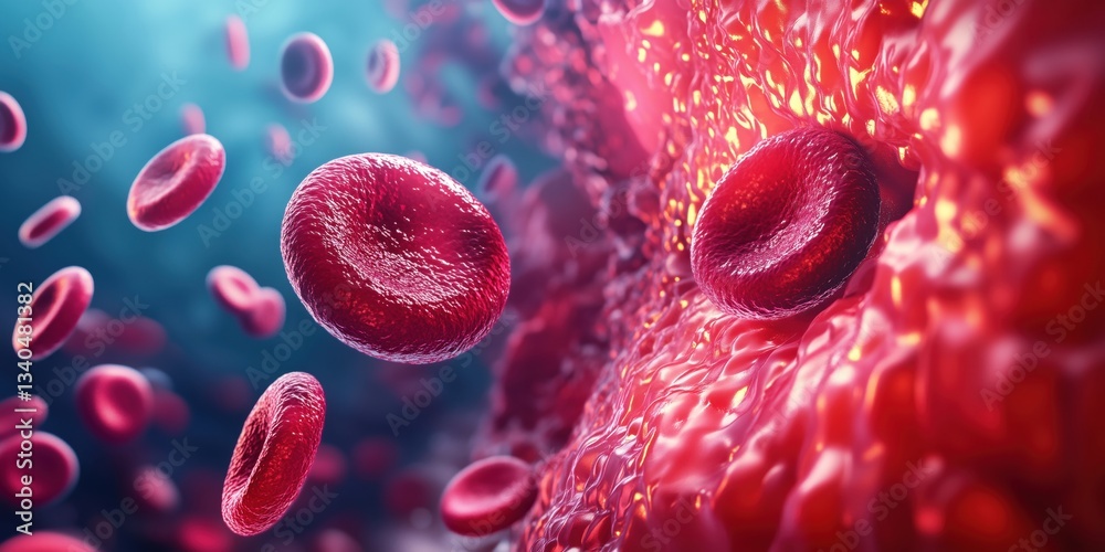custom made wallpaper toronto digitalRed blood cells flowing through blood vessels in a vibrant biological environment