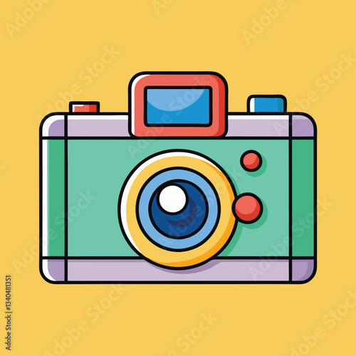 Retro Camera Vector Illustration.