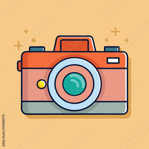 Retro Camera Vector Illustration.