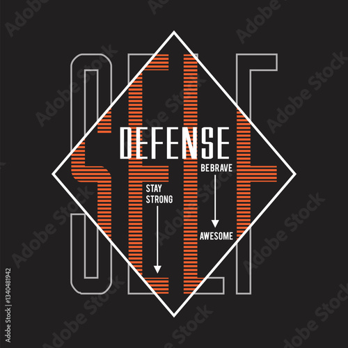 self defense design typography vector illustration
