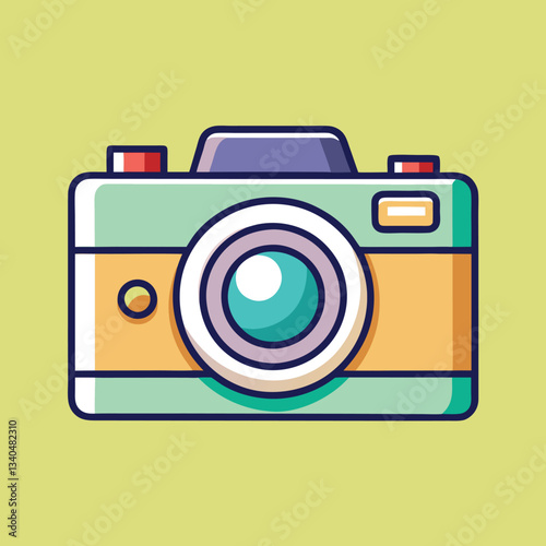 Retro Camera Vector Illustration.