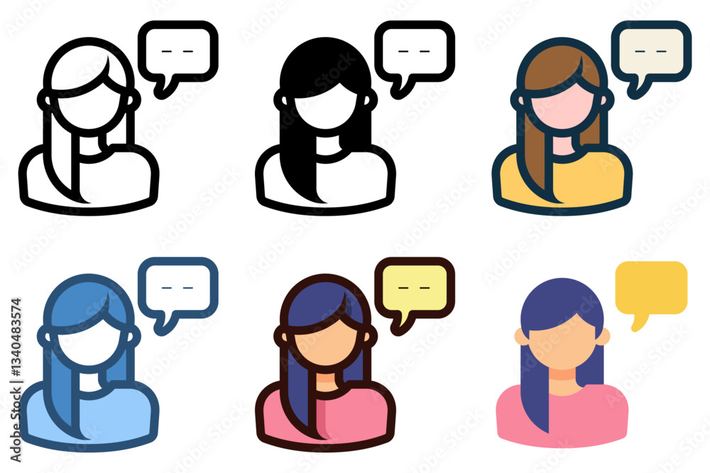 Fototapeta premium female assistant icon vector illustration