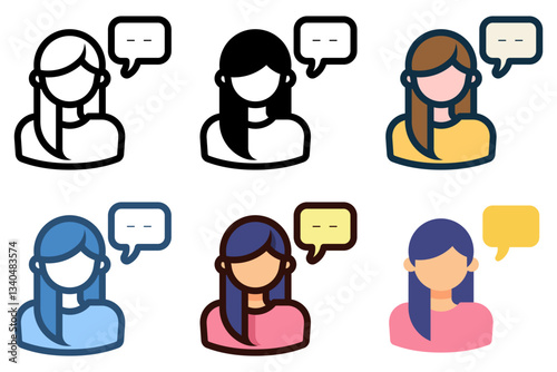 female assistant icon vector illustration