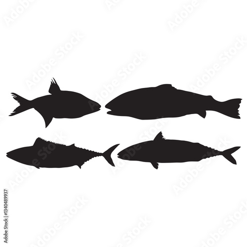 fish silhouette vector illustration