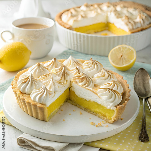 Wallpaper Mural A beautifully presented lemon meringue pie with a golden, fluffy topping and a crisp, buttery crust. Torontodigital.ca