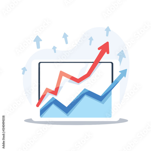 Digital stock market chart displaying volatility on sleek tablet, finance