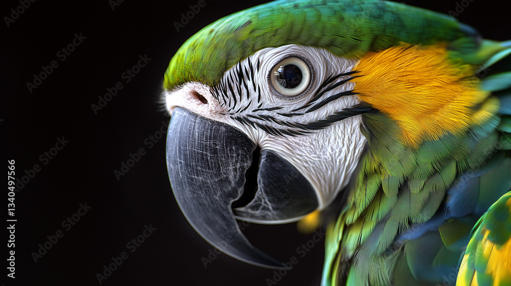 parrot head close up