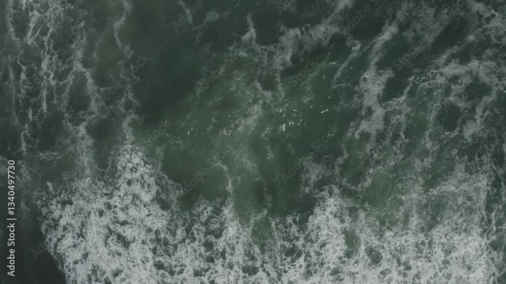 Over Head view of waves crashing Over Head view of waves crashing