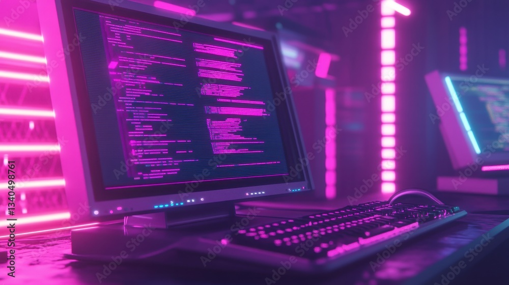 Obraz premium Retro old computer user interface,Pink Y2K computer window page and retro interface of PC screenTrendy,y2k pc element,8 bit pixel art,Transgressive conceptual modern art,kawaii retro 90s style.
