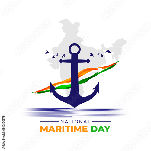 Vector illustration of Indian National Maritime Day social media template