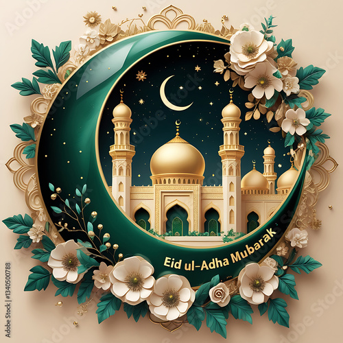 Eid-ul-Adha greeting card design.