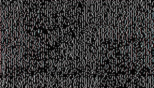 Weird Checkered Pixels Glitch Effect Abstract Background. Glitched Stripes and Random Pixels Television Screen. Distorted Glitch Effect. NO SIGNAL TV Frame Vector.