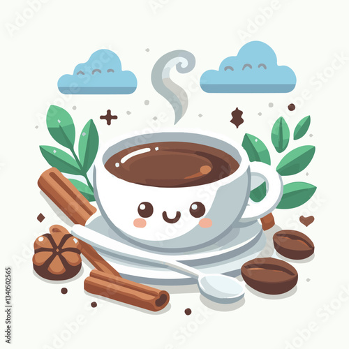 coffee, drink, cup, beverage, hot, morning, caffeine, espresso, cafe, background, black, breakfast, fresh, design, cappuccino, brown, mug, vector, white, mocha, isolated, aroma, set, latte, food, illu