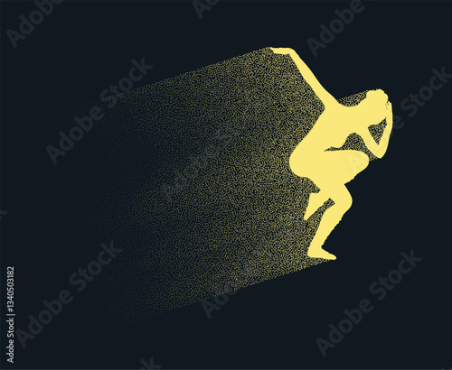 Elegant silhouette of a dancing woman with particles flow. Ideal for dance-themed designs, the image symbolizes the beauty and fluidity of dance. Perfect for artistic projects and dance promotions.
