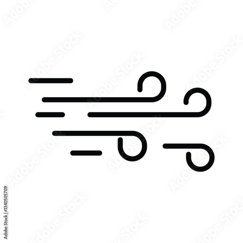 Wind icon in black line style