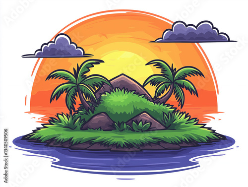 Beach vacation logo for a tour operator