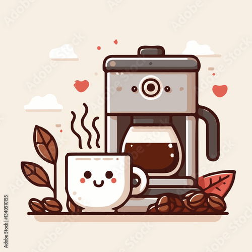 coffee, drink, cup, beverage, hot, morning, caffeine, espresso, cafe, background, black, breakfast, fresh, design, cappuccino, brown, mug, vector, white, mocha, isolated, aroma, set, latte, food, illu