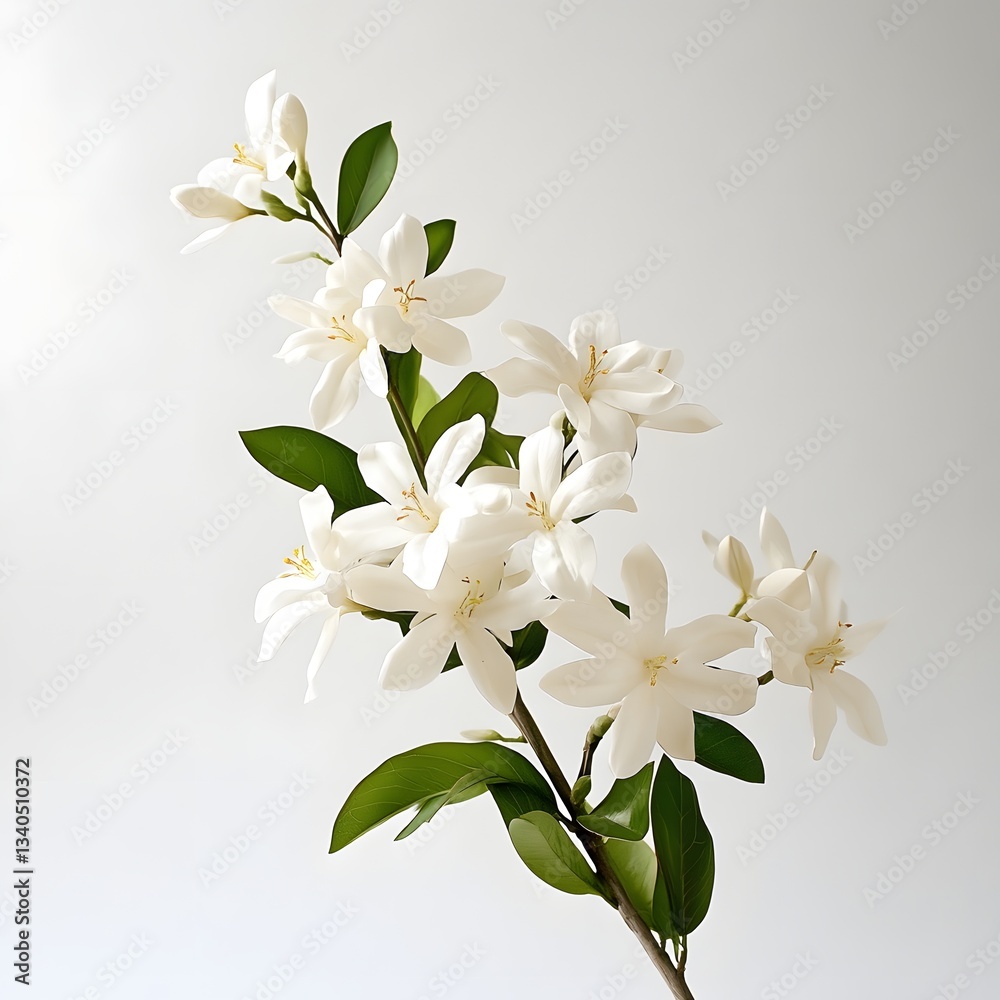 Fototapeta premium Delicate white jasmine flowers in bloom