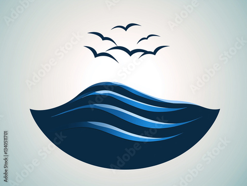 Beach paradise travel logo for tourism marketing