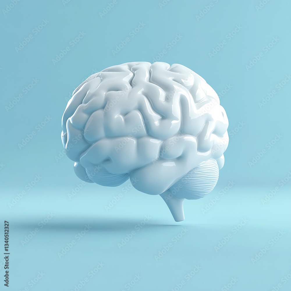 3d rendered illustration of human brain Made with generative AI 3d rendered illustration of human brain Made with generative AI