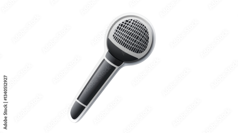 Realistic microphone icon with transparent background for audio projects Realistic microphone icon with transparent background for audio projects