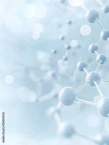 Futuristic medical abstract with molecular structures.