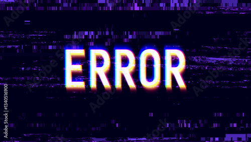Glitch Overlay Texture. Glitched Lines Noise. Data Error No Signal. Retro Abstract Hud Glitch VHS Effect Design. Vector Illustration.