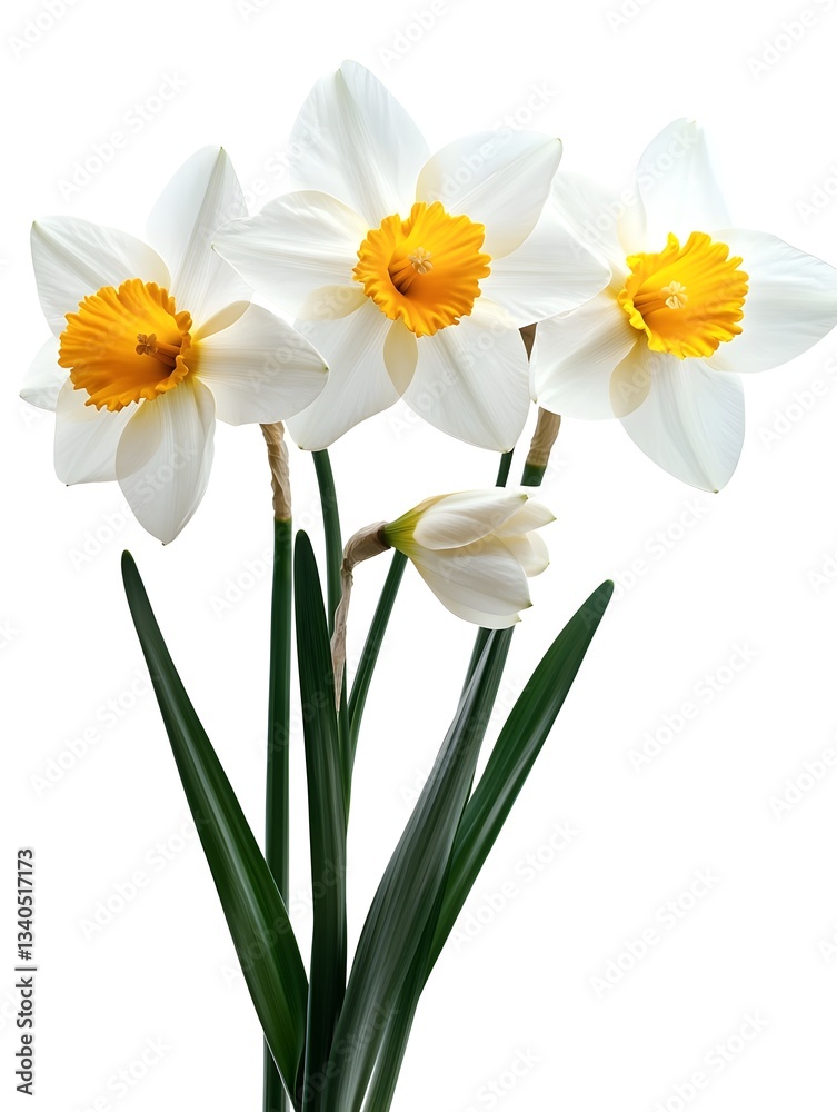 Vibrant Narcissus Blooms in a Spring Garden Vibrant Narcissus Blooms in a Spring Garden