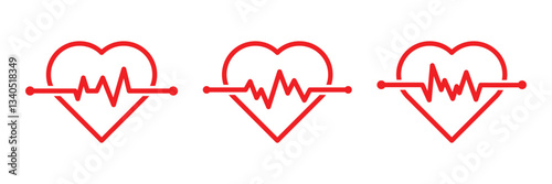 Heart rate icon vector illustration isolated on white background.