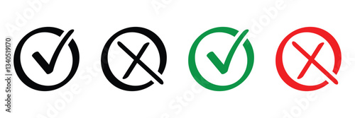 Isolated check mark on white. A vector illustration of black tick symbols, easy to edit. Perfect for design projects.